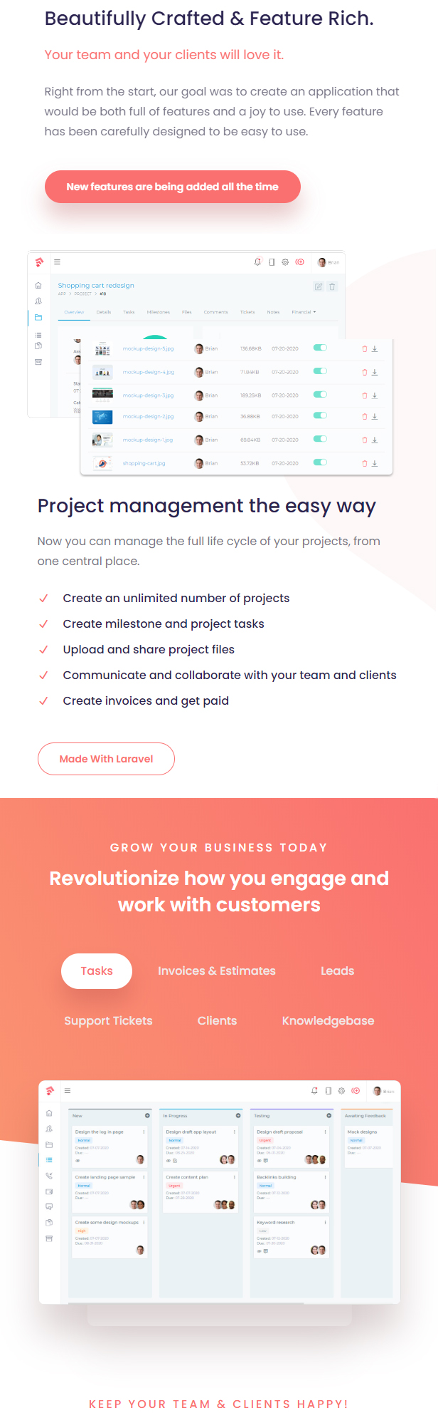 Grow - Project Management CRM With Invoicing Estimates Leads And Tasks - 3