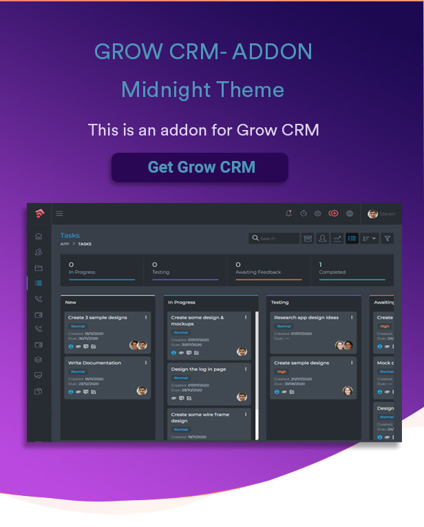 Midnight - Grow CRM Dark Theme Addon - 1